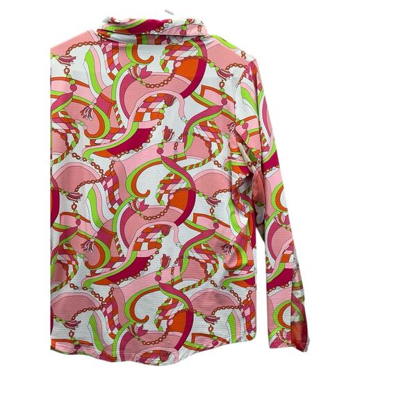 Ibkul Golf Shirt Womens Quarter Zip Long Sleeve Mesh Athletic Outdoor Sz. L - Picture 4 of 10